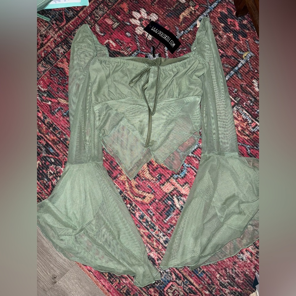 Elegant Sheer Green Lingerie Set